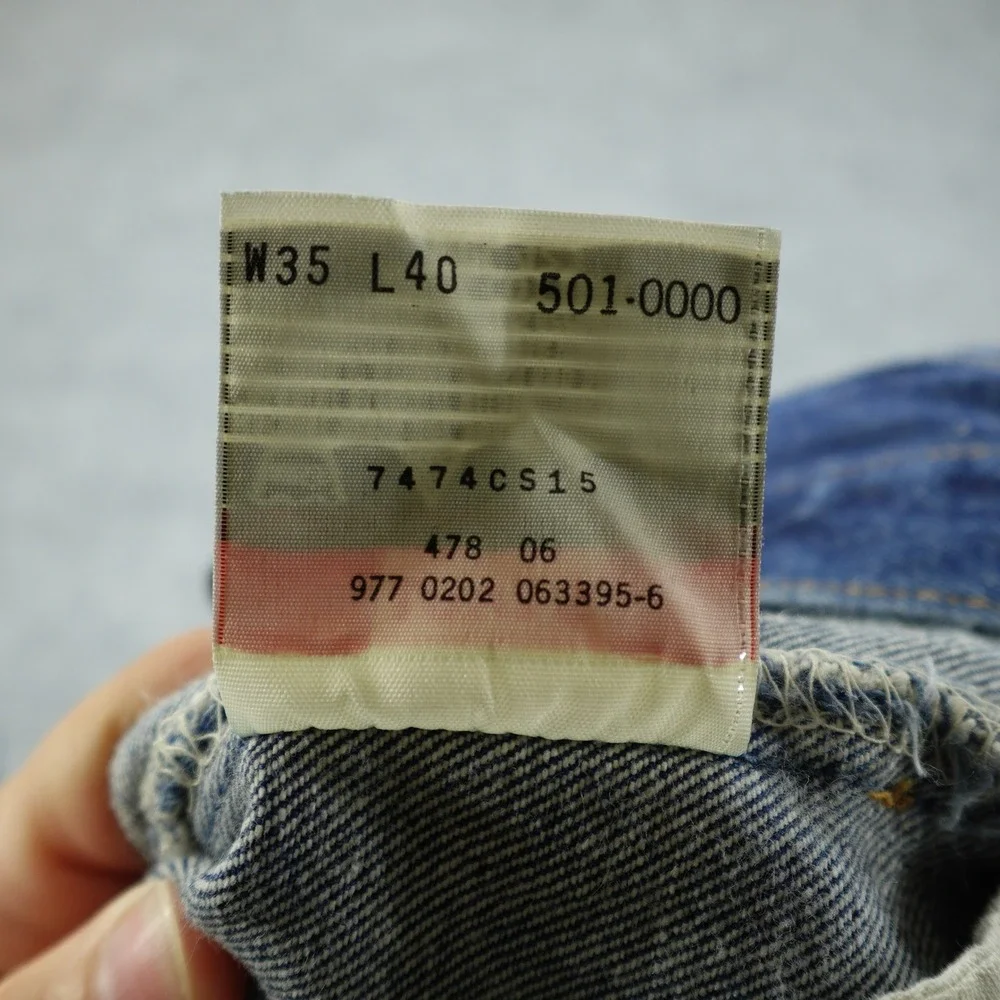 Vintage Levi's 501 Jeans Mens 34x36 Blue Straight Leg Button Fly Dark Wash Denim